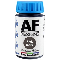 Alex Flittner Designs Lackstift RAL 8019 Graubraun seidenmatt 50ml Holz Metall Möbel Bad Retuschierlack Reparaturlack