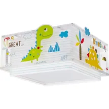 Dalber 73456 - Kinder Deckenleuchte, Dinos 2xE27/60W/230V - Weiß/Bunt