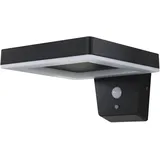 REV Ritter LED Solar Wandleuchte Square schwarz mit Bewegungsmelder und Dämmerungssensor