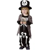 Boland 78096 - Kostüm Schauriges Skelett für Kinder, 3 - 4 Jahre, Kinderkostüm für Karneval und Halloween, Faschingskostüm für Mädchen und Jungs