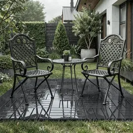 SoBuy Terrassenfliesen Klicksystem Schwarz 45 x 45 cm 45 St.