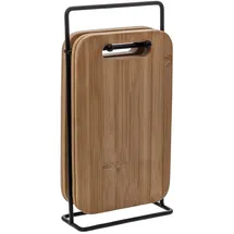 5five simply smart Bambus-Schneidebretter 4er-Set mit Metall-Ständer