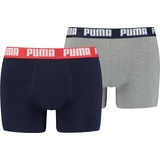 Puma Basic Boxershorts blue/grey melange XXL 2er Pack