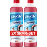 DRAXUS Profi Abflussreiniger (1,0L) I Extrem starker Rohrreiniger löst Haare, Essensreste & schwerste Verstopfungen I Beugt üblen Gerüchen vor (2x Spar-Set)
