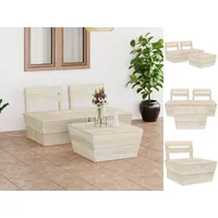 vidaXL 3-tlg. Garten-Paletten-Lounge-Set Imprägniertes Fichtenholz