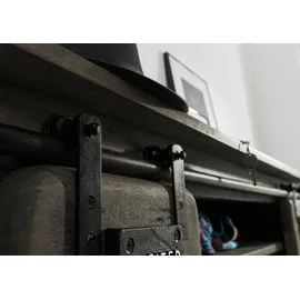 Massivmoebel24 Wandgarderobe Railway grau