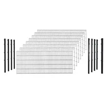 Hadra Doppelstabmattenzaun 205,4 x 83 cm Schwarz/Stahl