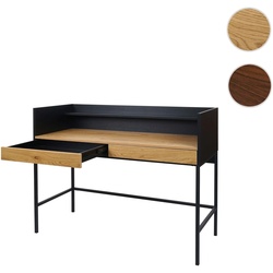 Schreibtisch HWC-J79, B√orotisch Computertisch Arbeitstisch, Schublade 120x50cm Holz Metall ~ Eiche-Optik