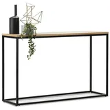 [en.casa] Konsolentisch Kittilä 80x100x30cm Schwarz/Eicheoptik