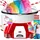 Kesser Zuckerwattemaschine Set für dein zuhause - Mit 30x Zuckerwatte Stäbchen & Messlöffel - Retro Cotton Candy Maschine - Zuckerwatte Maschine Rot / Weiß - Kesser
