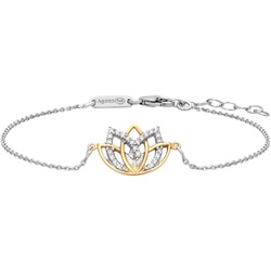 Julie Julsen Armband 925 Silber rhodiniert teils vergoldet Lotusblüte Zirkonia