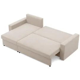 mebligo Ecksofa mit Schlaffunktion, Beige - Beige