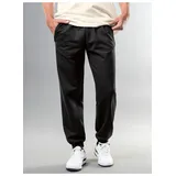 TRIGEMA Sweathose "TRIGEMA Jogginghose", Herren, Gr. L, US-Größen, schwarz, 70% Baumwolle, 30% Polyester, sportlich, Hosen