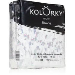 Kolorky Night Unicorn Einweg-Ökowindeln für vollen Schutz während der Nacht Größe XL 12-16 Kg 17 St.