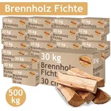 Flameup - Brennholz Fichte Kaminholz 5-500 kg Holz 30 cm Für Ofen und Kamin Kaminofen Feuerschale Grill Feuerholz Holzscheite Wood Kammergetrocknet