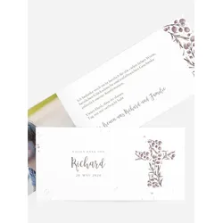 Dankeskarten Konfirmation selbst gestalten mit Spruch und Fotos im Onlinedesigner bei Meine-Kartenmanufaktur.de