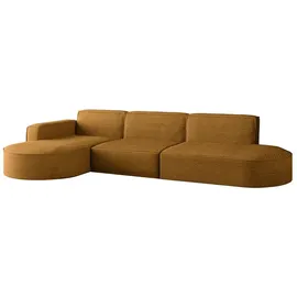kaiser möbel Ecksofa Designer, Sofa L form MODENA stoff Poso Senffarbe Links - Gelb