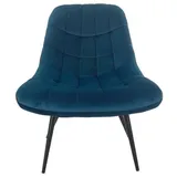 dynamic24 Sessel XXL Samt blau Relaxsessel Polstersessel Ohrensessel Loungesessel