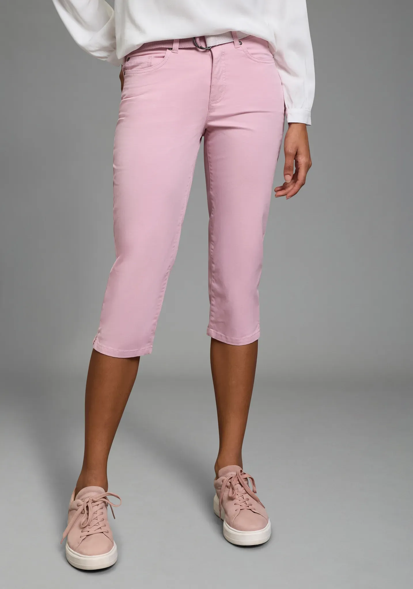 Caprihose LAURA SCOTT, Damen, Gr. 36, N-Gr, rose, Web, Obermaterial: 98% Baumwolle, 2% Elasthan, Hosen Caprihose, Webhose für Casualmode und Streetwear, femininer Stil