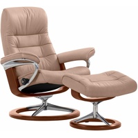 Stressless Hocker "Opal" Gr. B/H/T: 54 cm x 41 cm x 40 cm, Leder PALOMA, Signature Base Braun, beige (sand) Stressless