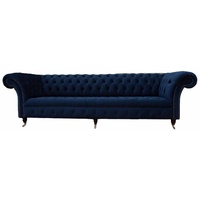 JVmoebel Chesterfield-Sofa, Sofa 4 Sitzer Chesterfield Klassisch Design Wohnzimmer Sofas blau