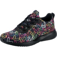SKECHERS Bobs Squad Starry Love Sneaker, Black And Multi Engineered Knit, 37