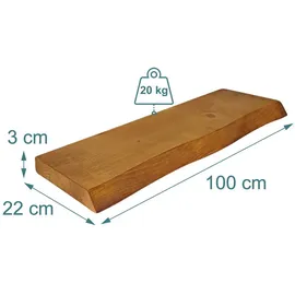 Relaxdays Wandregal 100 x 3 x 22 cm Braun