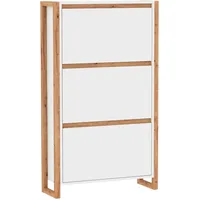 MID.YOU Schuhkipper Weiß, Eiche Artisan Holzwerkstoff, 70x125x25 cm Garderobe,