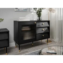 Mirjan24 Kombikommode Valerio 102 x 75 x 39 cm Schwarz