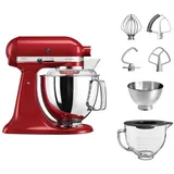 KitchenAid Artisan 5KSM175 Liebesapfel Rot Glasset mit Glasschüssel