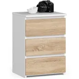 Akord Nachtschrank CL-3 40 x 35 x 57 cm Weiß