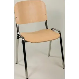 BOCHMANN Stapelstuhl Buchenschichtholz Stahlrohr,ov.verchr.o.Armlehnen St.BMV