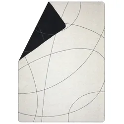 David Fussenegger Kurzflor- Wohndecke Savona 'geschwungene Linien' 150 x 200 cm Rohweiß