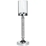 Beliani Kerzenständer ABBEVILLE Glas, 48 cm Silber