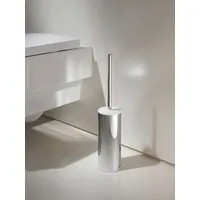 Keuco Toilettenbürsten-Garnitur aus Metall Chrom und Kunststoff weiß, WC-Bürste mit Halterung und Deckel, Standmodell für Bad und Gäste-WC, Moll