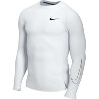 Nike Herren Pro Dri-FIT Long-Sleeve Top, White/Black/Black, XL