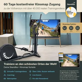 Skandika Crosstrainer Carbon P20-R | Ellipsentrainer für Zuhause, verstellbare Schrittlänge, 23 Programme, App kompatibel, bis 135 kg, Schwungmassensystem