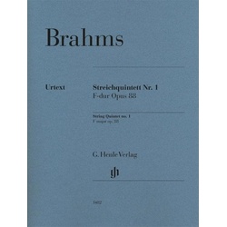 Brahms, Johannes, Streichquintett Nr. 1 in F-dur op. 88 2 Violinen, 2 Violen, Violoncello Stimmensat, Sachbücher von Johannes Brahms