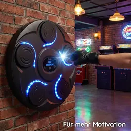 shop'n smile ideoon Fitness-Boxmaschine mit 7 Stufen & Bluetooth-Musik – Reaktions- & Koordinationstrainer, inkl. Boxhandschuhe – Für mehr Motivation
