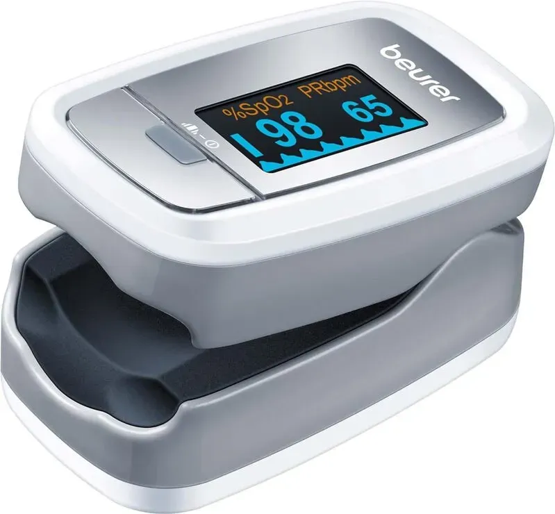 Beurer PO 30 Pulsoximeter, Messung von Sauerstoffsättigung (SpO2) und Herzfrequenz (Puls), Fingeroximeter mit Farbdisplay,