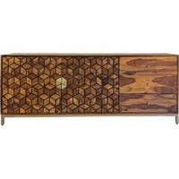 FineBuy Anrichte Sheesham Massivholz 180 cm Kommode Türen Schubladen