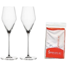 SPIEGELAU Champagnergläser + Poliertuch 3er Set