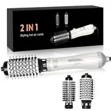 Föhnbürste Rotierend 2 In 1 Rundbürste Elektrisch Atopskins Hair Styler Set mit 2 Aufsätzen, 38Mm / 50Mm Lockenbürste & Rundbürstenföhn, 3 Temperaturen, Volumen Föhnbürste Warmluftbürste Lange Haare