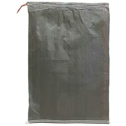 VEPATIM 100x Schwerlastsack Gewebesack Hochwassersack Getreidesack Lagersack PP mit rotem Streifen und Band 500x800mm 30kg schwarz