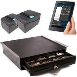 Blitzkasse Mobile Kasse für Gastronomie: 10' Bestellterminal + 2x Bondrucker + Kassenlade