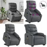 Massagesessel mit Aufstehhilfe Elektrisch Grau Kunstleder - Elektrischer Massagesessel - Relaxsessel - Fernsehsessel - Lift Chair - Ergonomisch