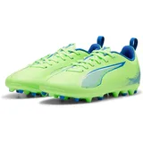 Puma Ultra 5 Play MG JR Soccer Shoe, Fizzy Apple White-BLUEMAZING, 37 EU