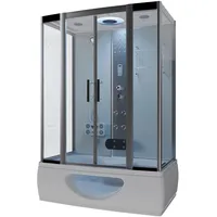 Tronitechnik Duschtempel Dusche Tinos 135X80Cm Komplettdusche Fertigdusche Mit Wanne Duschkabine Mit Badewanne
