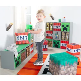 Phoenix Sitzhocker Minecraft 35 x 35 cm - Mehrfarbig - Holz / Polyester