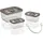 CASO Design Vakuum-Frischebehälter rechteckig schwarz 14,5 x 20 x 9,5 cm 1,5 l 3-teiliges Set